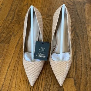 ZARA EMBOSSED LEATHER HEELS